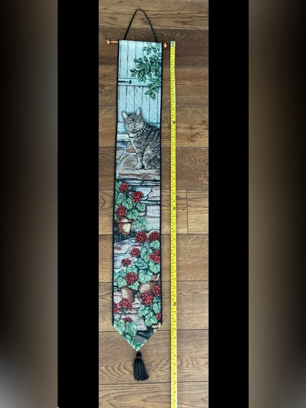 Wall Hanging Tapestry Cat & Floral Theme “The Cat Meow”